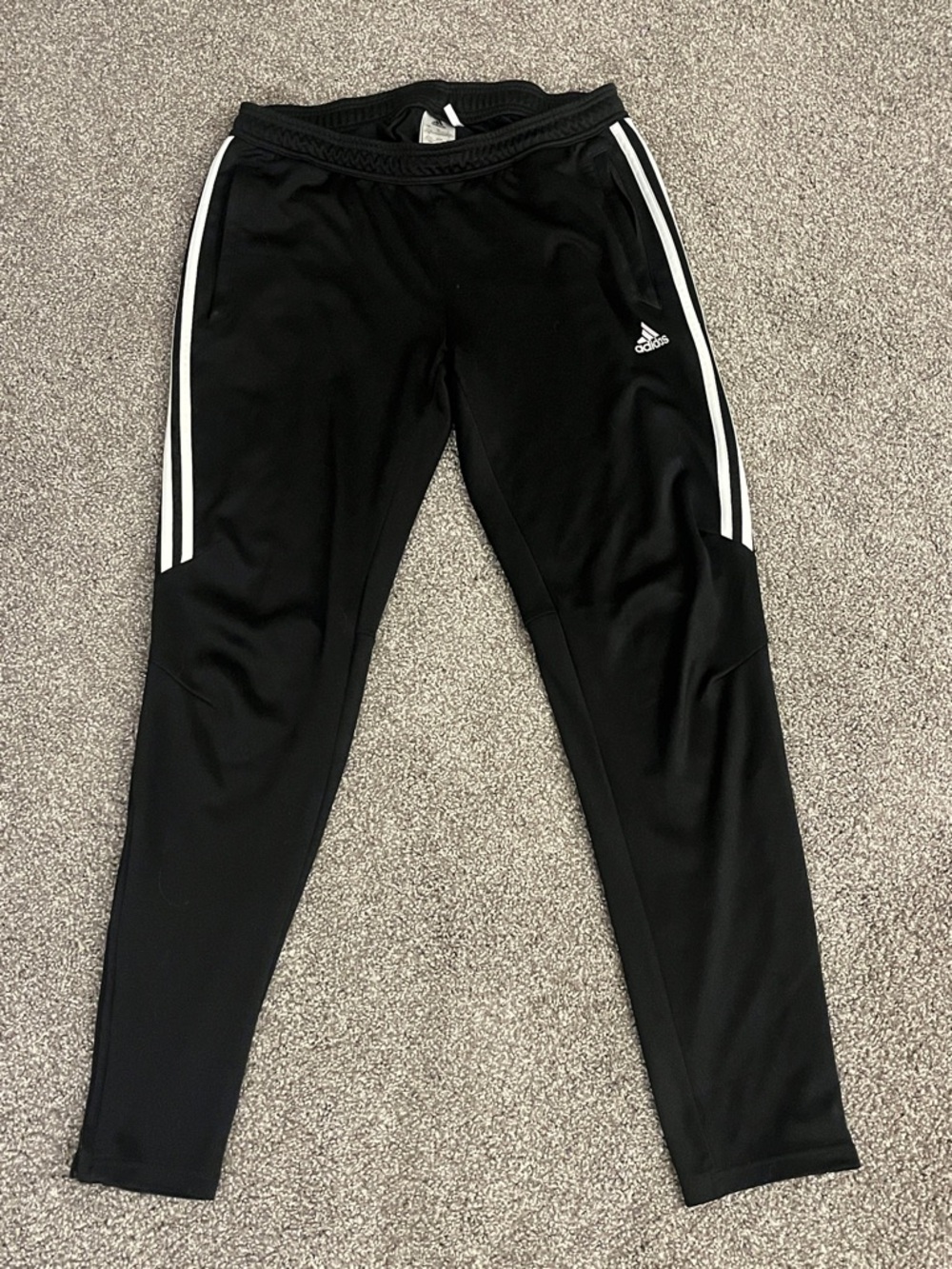 adidas Black Jogger Pants with White Side Stripes